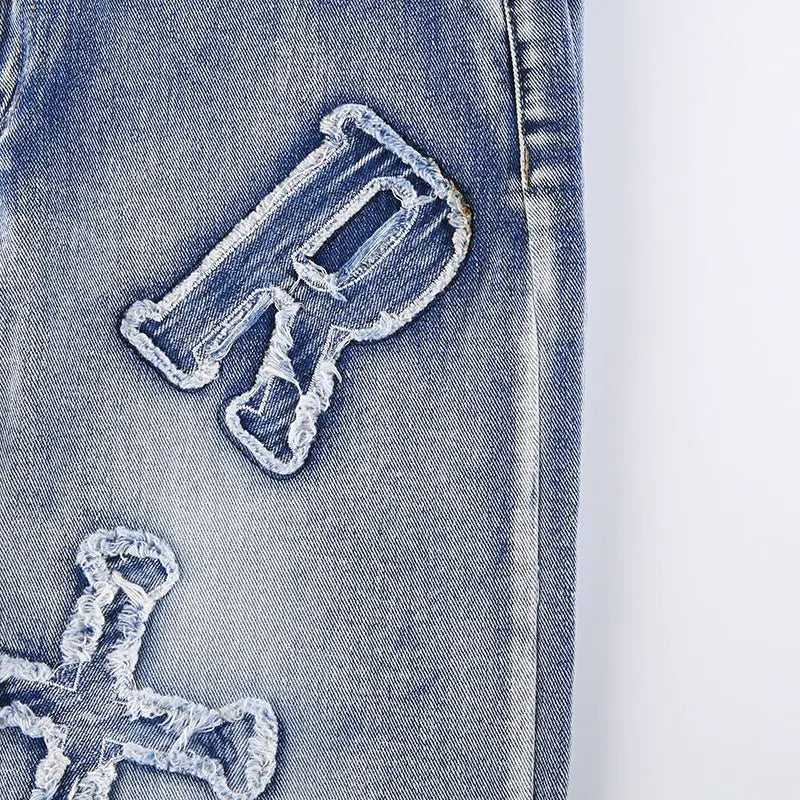 Alphabet Patch Denim Jeans