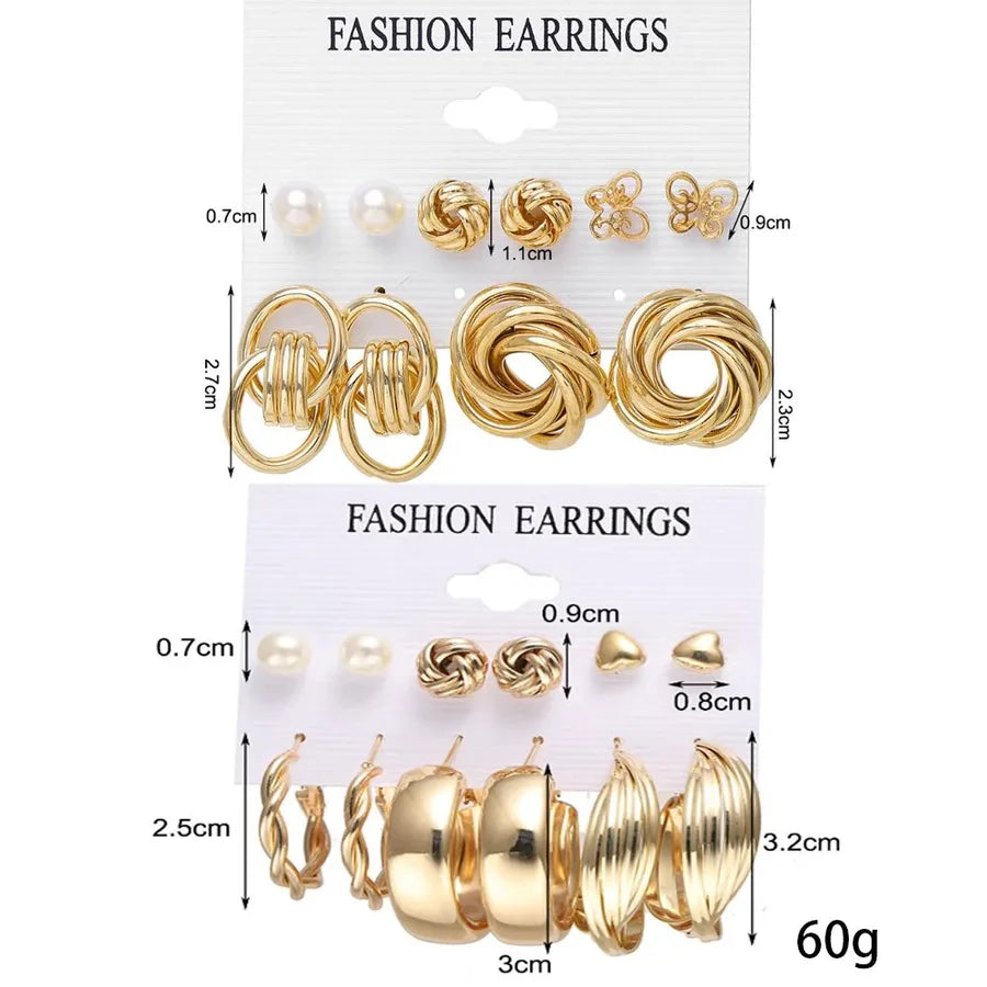 Elegant Zinc Alloy Pearlescent Geo Earrings