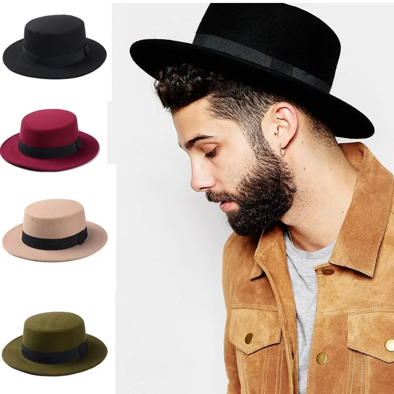 Sleek Wool Flat Cap