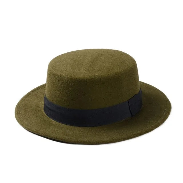 Sleek Wool Flat Cap