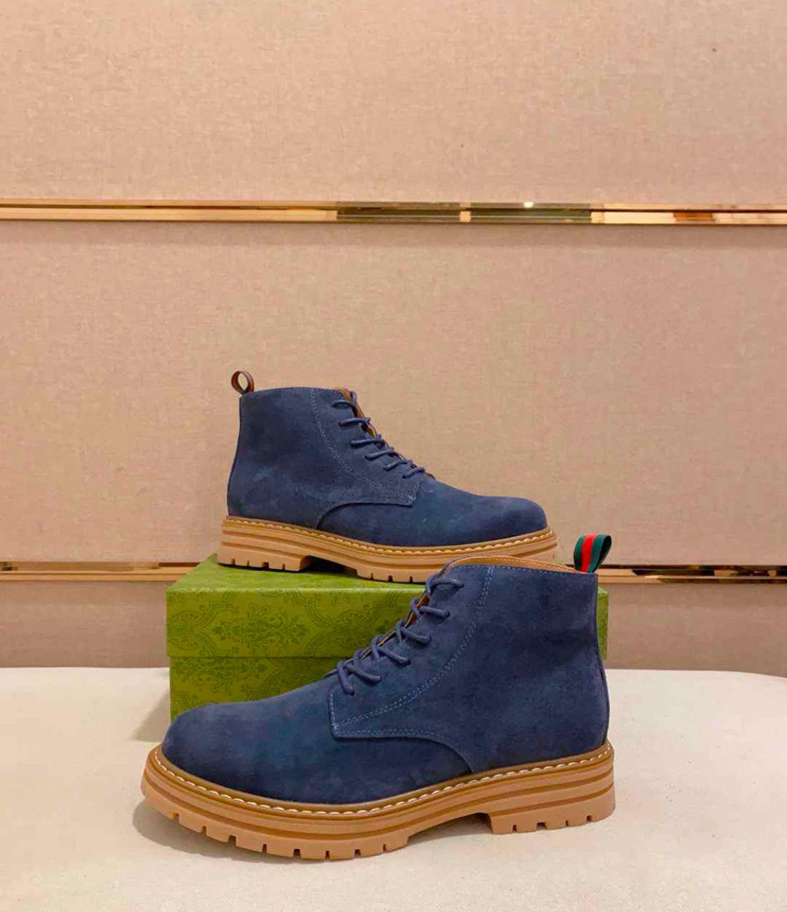 Gucci Blue Suede Ankle Boot