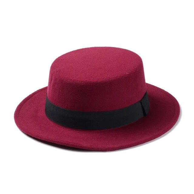 Sleek Wool Flat Cap