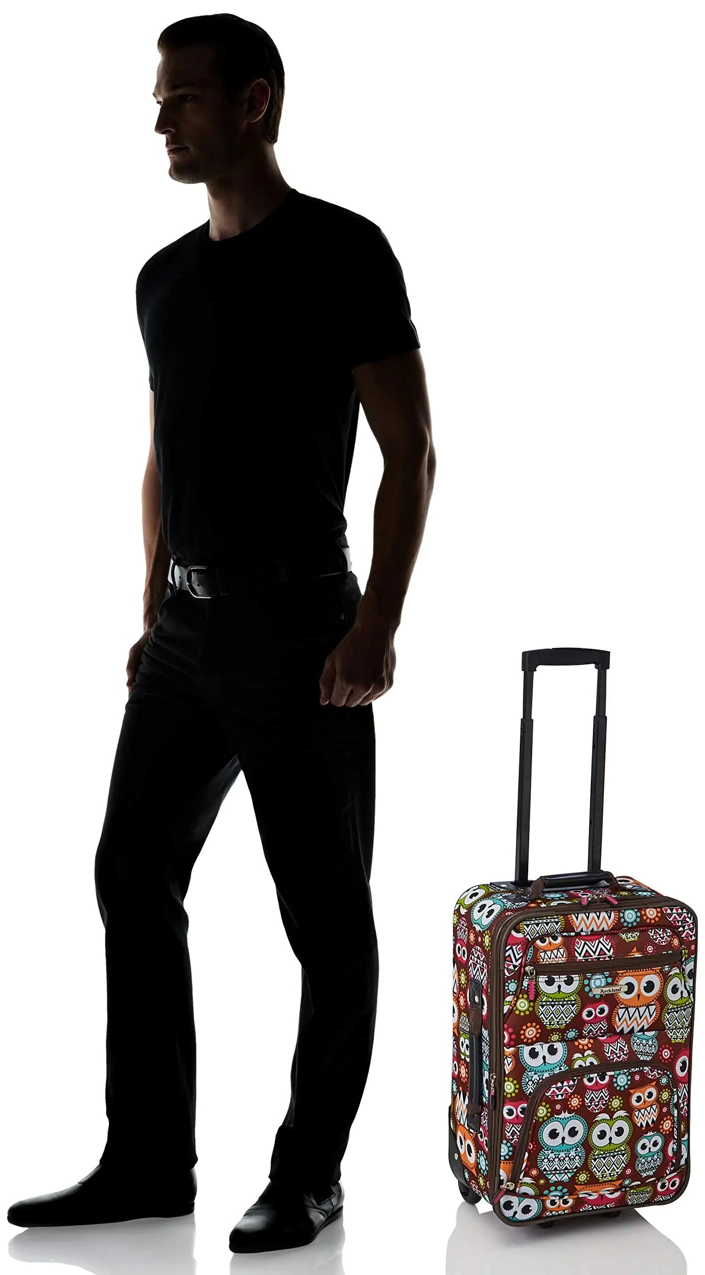 Rockland Owl Patterned 2-Piece Softside Luggage Set