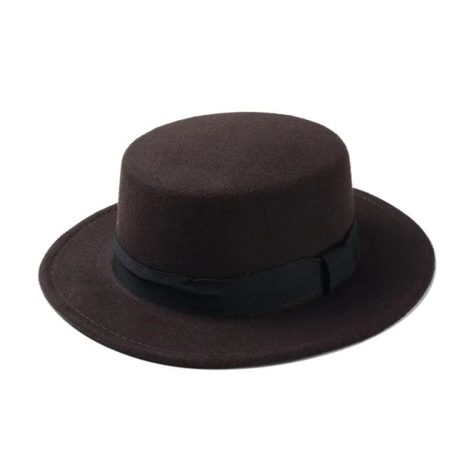 Sleek Wool Flat Cap