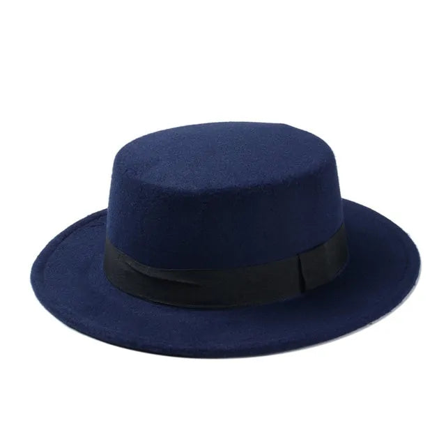 Sleek Wool Flat Cap