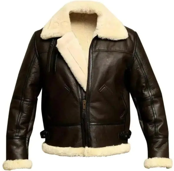 Men's Fur-Collar Leather Winter Jacket