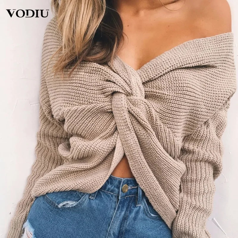 Winter 2025 Sexy Twist Knit Sweater